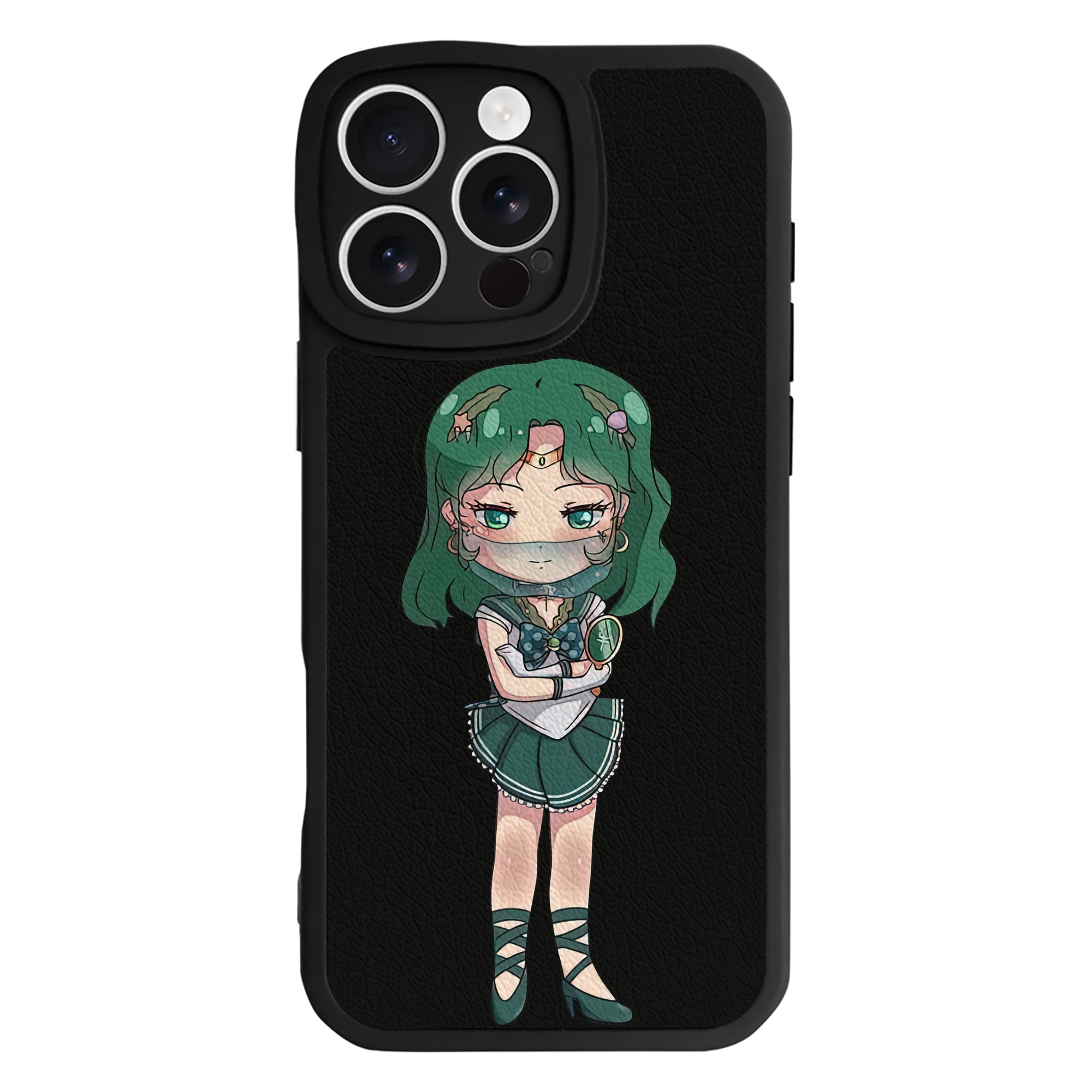 （画像用） 美少女戦士セーラームーン 海王 みちる（かいおう みちる） Sailor Moon Kaiou Michiru 【iPhone 16シリーズ対応】シリコンスマホケース（レザー調） 材質：シリコン